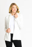 Flecked J-Pocket Cardigan Sweater